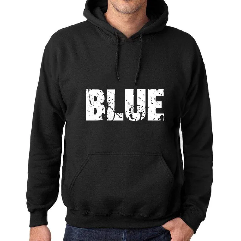 Men's Women's Unisex Printed Graphic Cotton Hoodie Soft Heavyweight Hooded Sweatshirt Pullover Popular Words BLUE Deep Black