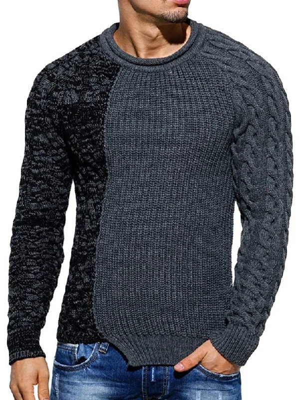 Spliced Raglan Sleeve Men's Sweater