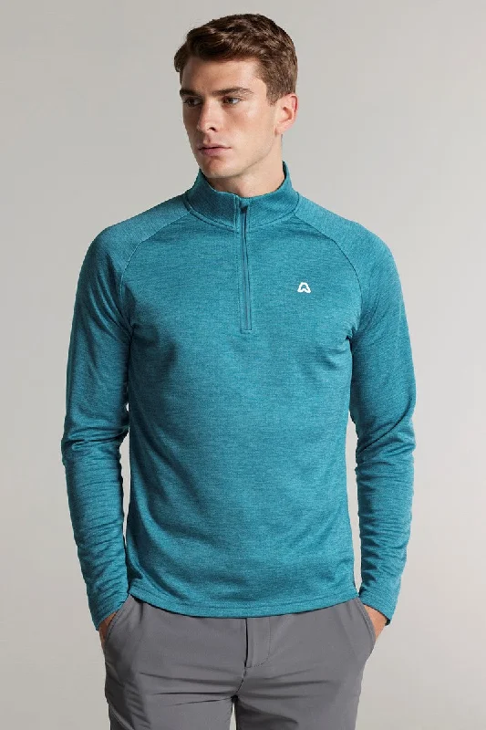 Burnaby Thermal 1/4 Zip Top - Tee Time Teal Marl