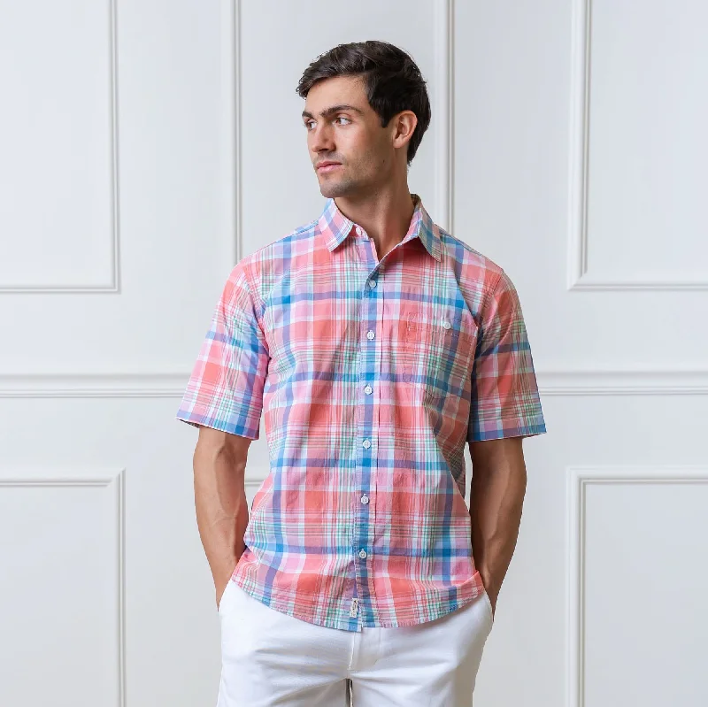 Stretch Poplin Short Sleeve Button Down Shirt