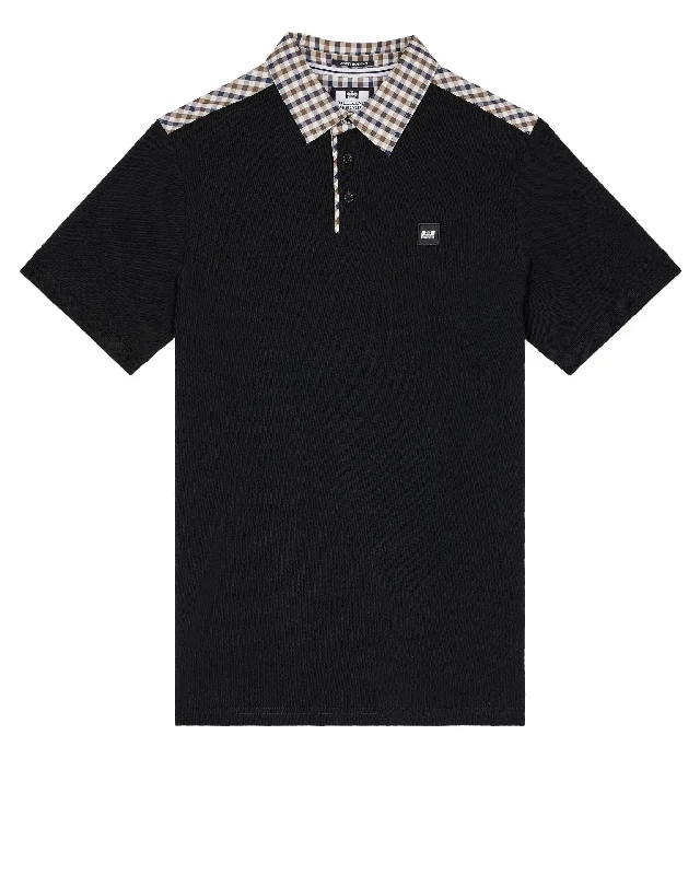 Costa Polo Shirt Black/Mid House Check