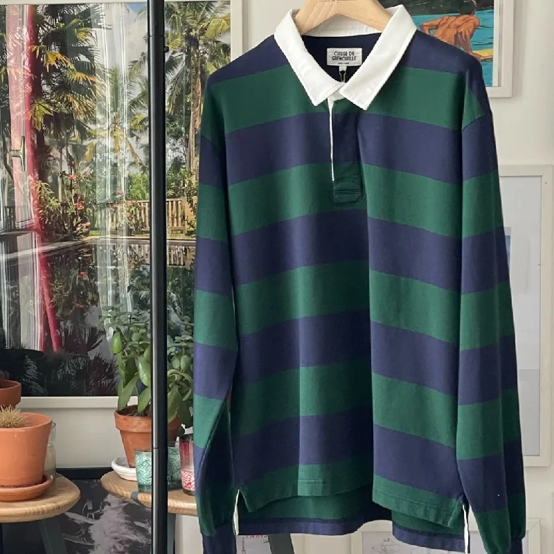 Rugby Polo (Pine Green + Dark Navy)