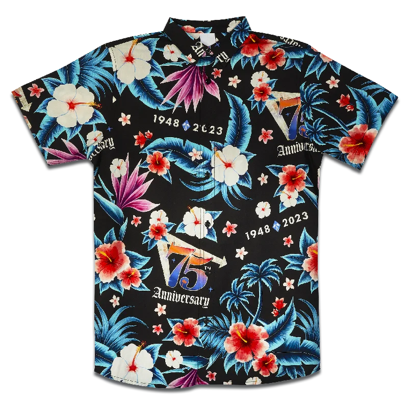 75th Anniversary Blue & Black Hawaiian Shirt