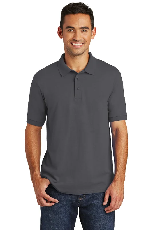 Port & Company Mens Core Stain Resistant Short Sleeve Polo Shirt - Charcoal Grey