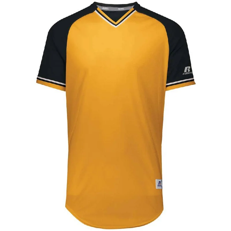 Classic Gold-Black V-Neck Jersey