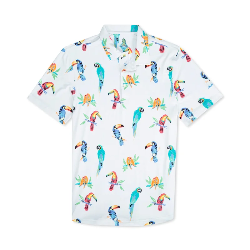 Chubbies The Birds Of Polodise Performance Polo Shirt - Optic White - Pattern Base (Includes Plaids)