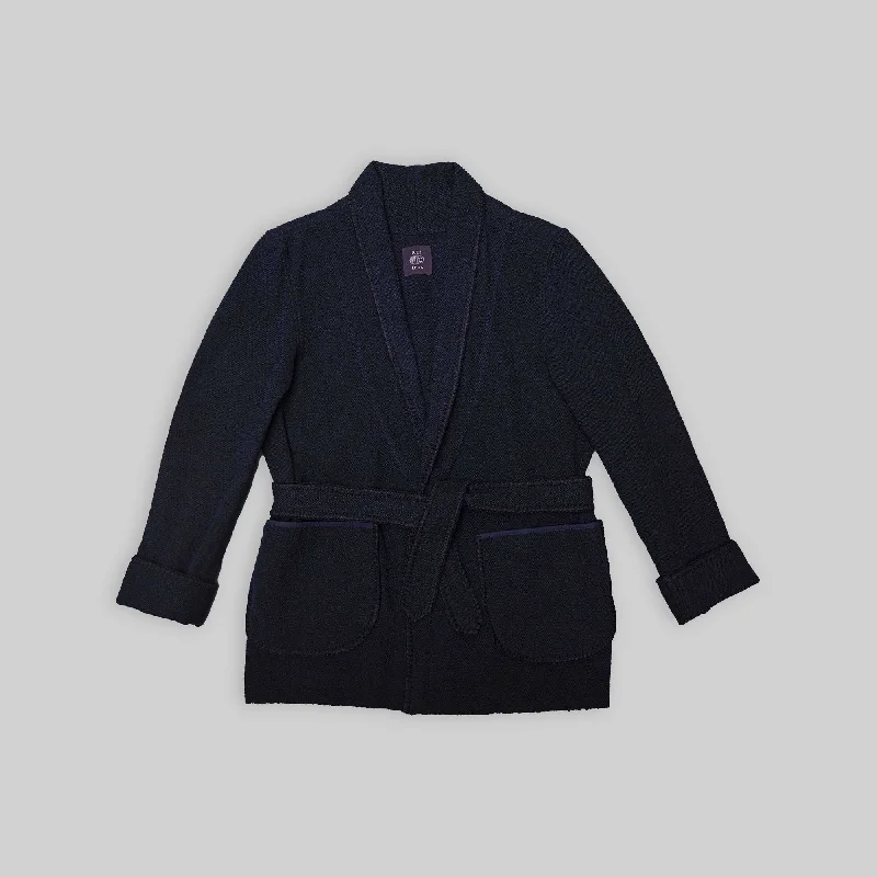 Handwoven Navy Wrap Jacket