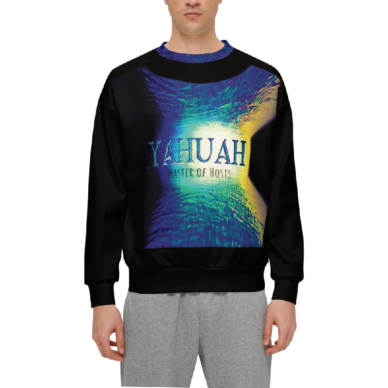 Yahuah-Master of Hosts 02-01 Men’s Designer Relaxed Fit Front Patch Sweatshirt