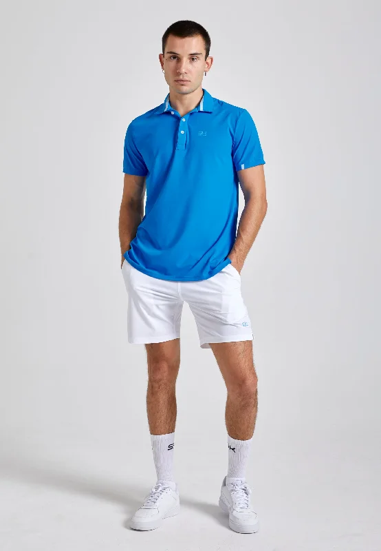 Tennis Poloshirt Herren & Jungen, cyan blau