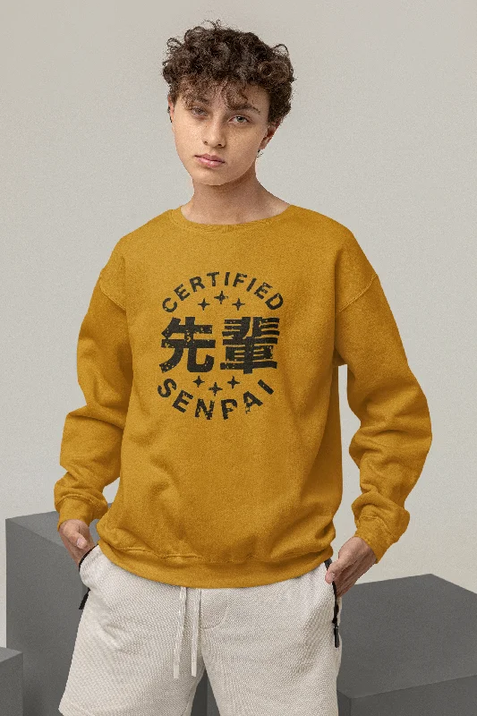 Certified Senpai: Winter Sweatshirt- Mustard Yellow