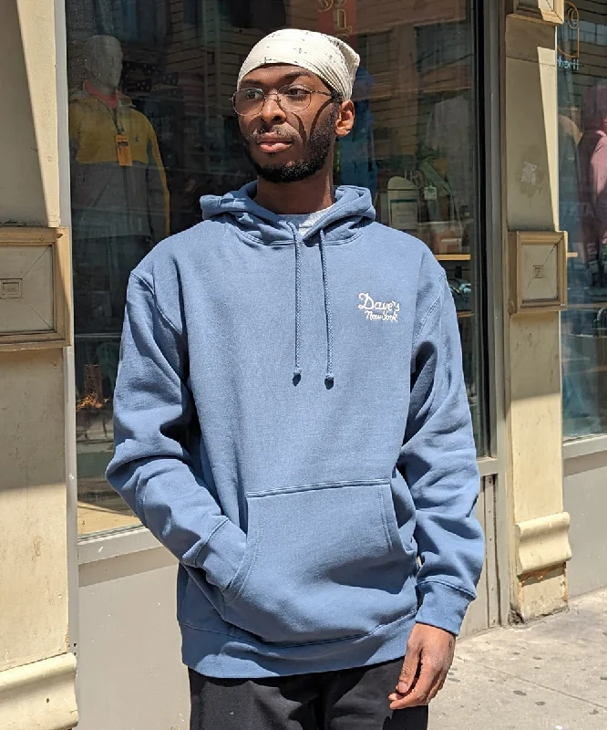 Dave's New York Vintage Logo Hooded Sweatshirt - Storm Blue