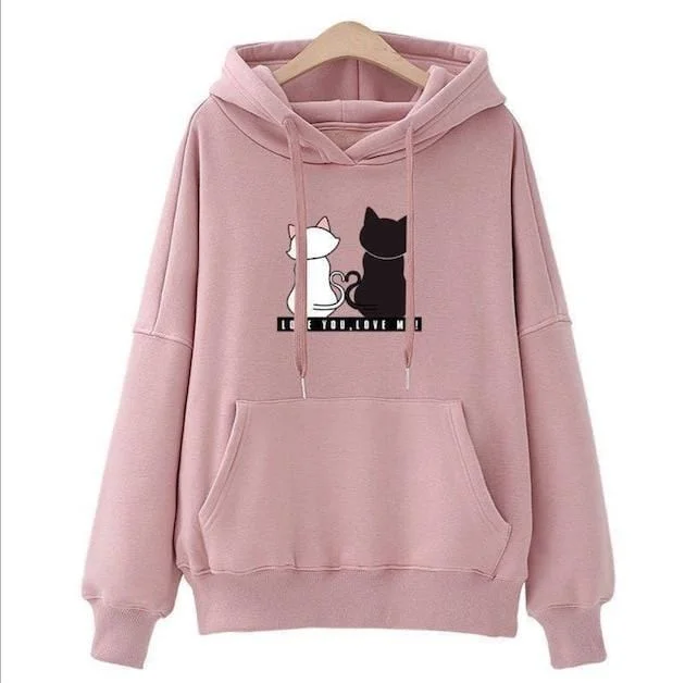 pink cat  hoodie