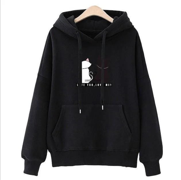 black cat  hoodie