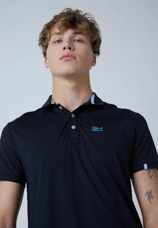 Tennis Poloshirt Herren & Jungen, schwarz