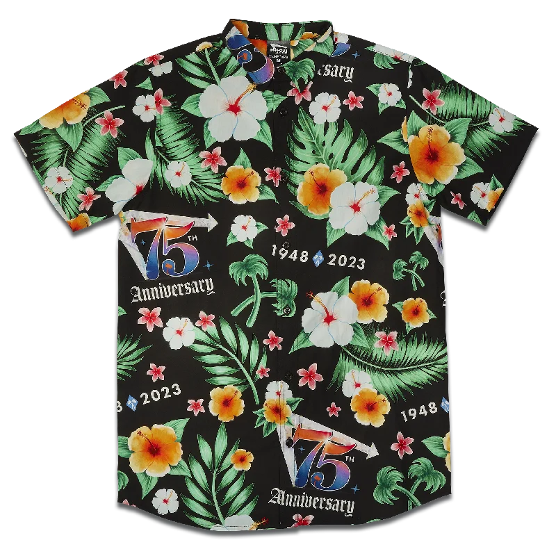 75th Anniversary Green & Black Hawaiian Shirt