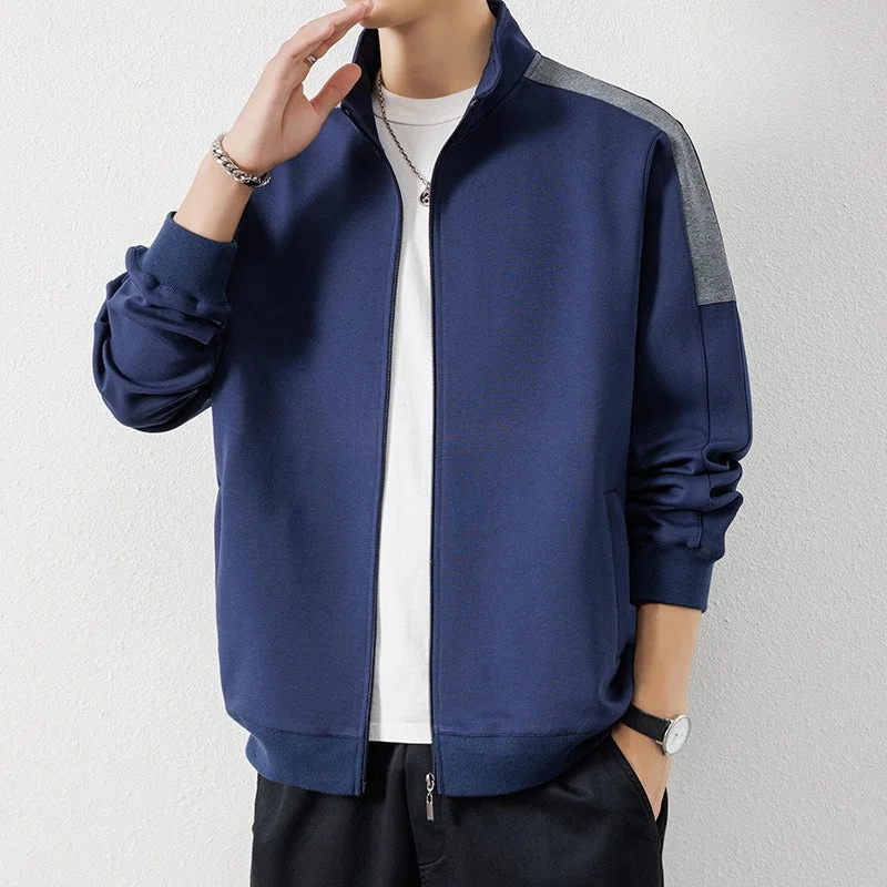 Stand Collar Full Zip Male Sweater (3 colors)