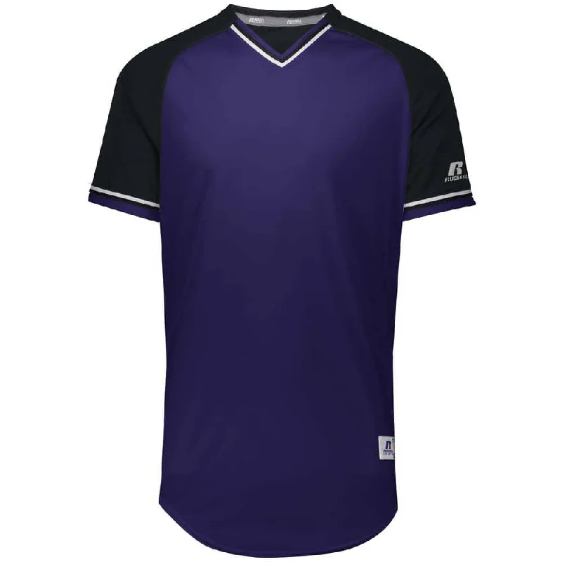 Classic Purple-Black V-Neck Jersey