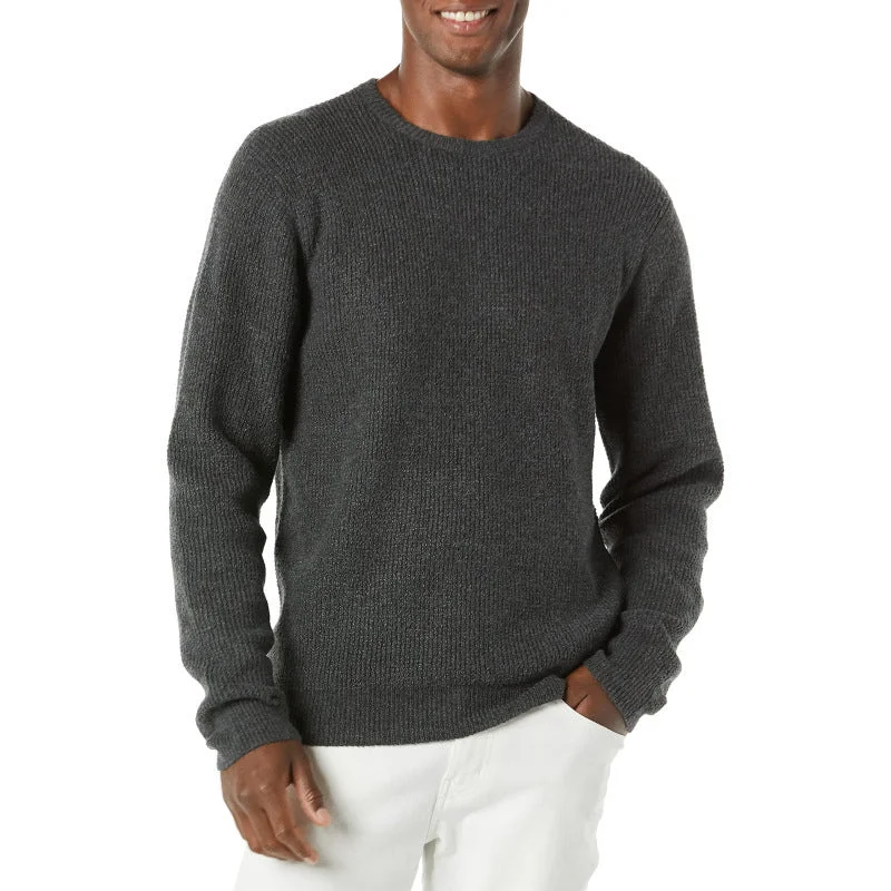 Men's Solid Color Crewneck Waffle Knit Sweater (9 colors)