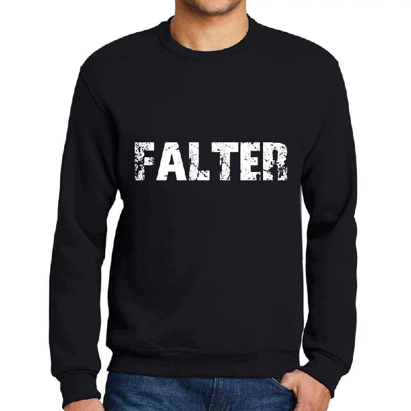 Men's Printed Graphic Sweatshirt Popular Words FALTER Deep Black