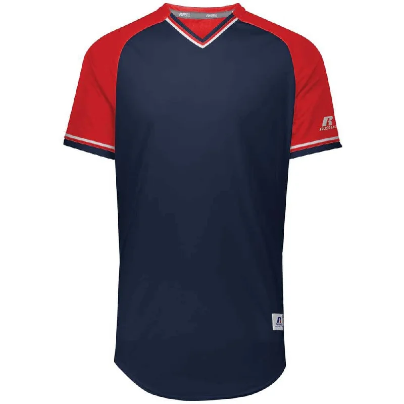 Classic Navy-Red V-Neck Jersey