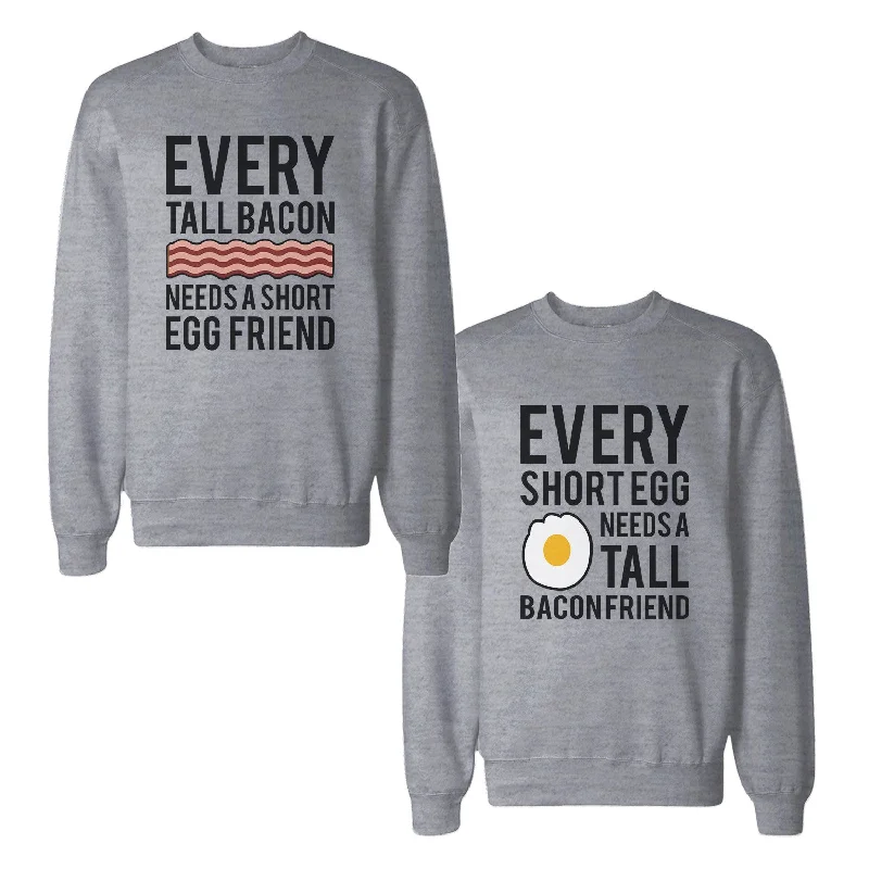 Tall Bacon And Short Egg Friend BFF Sweatshirts Matching Sweat Shirt