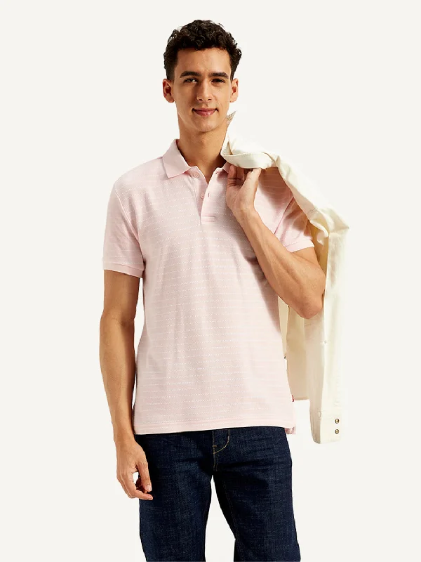 Men's Pin Stripes Slim Fit Polo T-Shirt