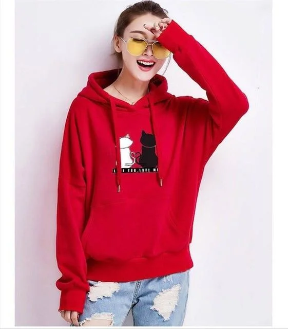 red cat hoodie