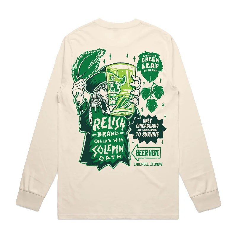 "Good Ol' Green Leaf of Death" - Solemn Oath - Ivory - Long Sleeve