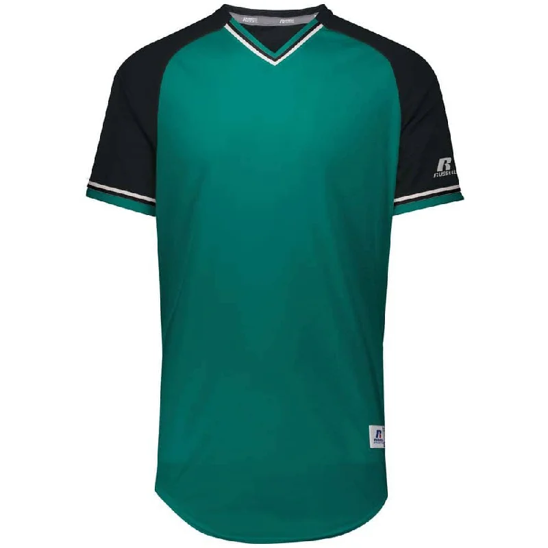 Classic Aqua-Black V-Neck Jersey