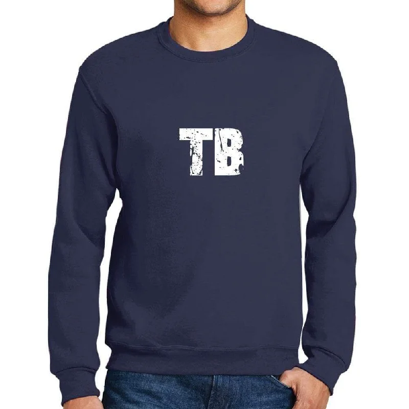 Men's Printed Graphic Sweatshirt Popular Words TB French Navy