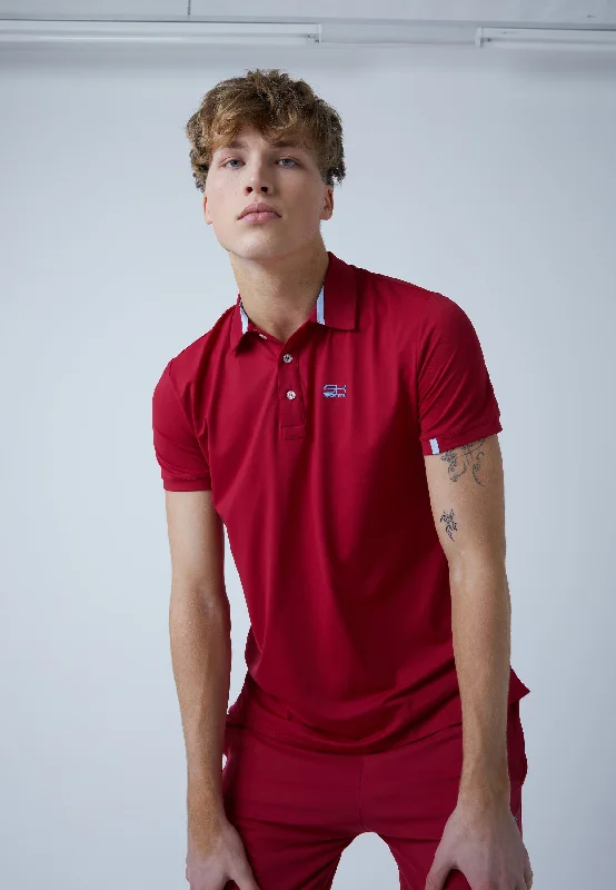 Tennis Poloshirt Herren & Jungen, bordeaux rot