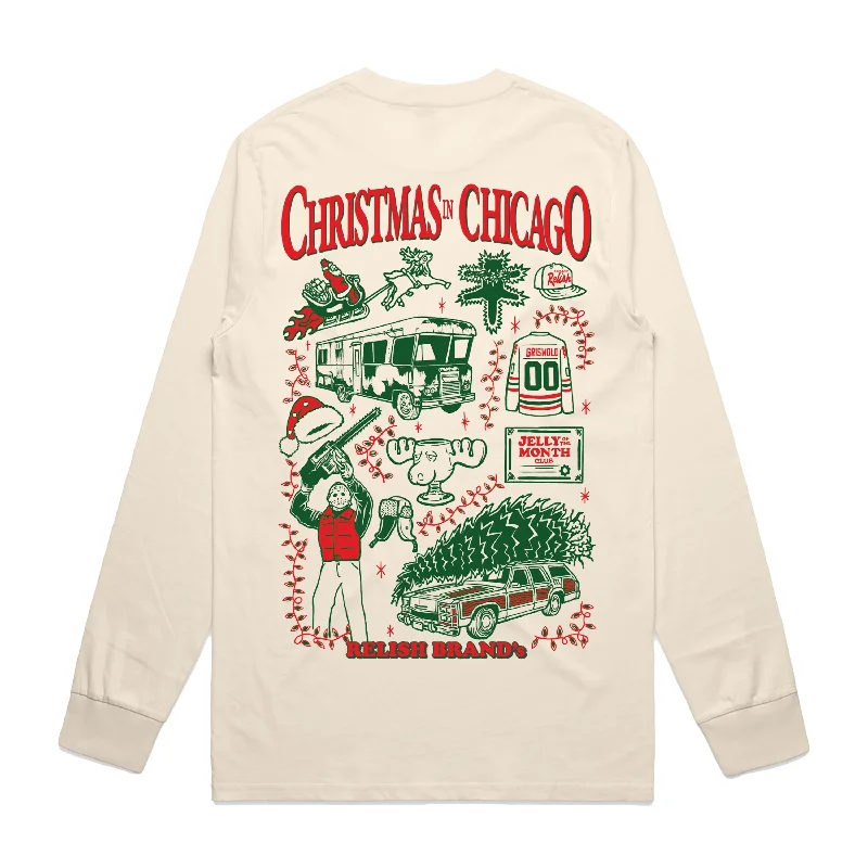 Christmas in Chicago - Griswold's - Ivory - Long Sleeve - Garment Dyed