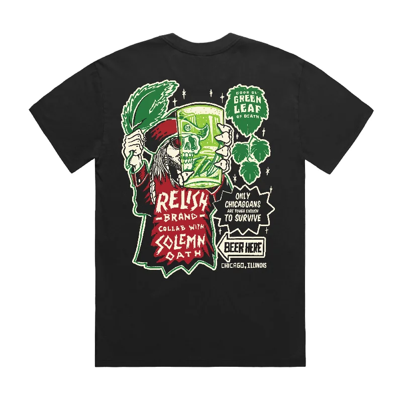 "Good Ol' Green Leaf of Death" - Solemn Oath - Black - Garment Dyed