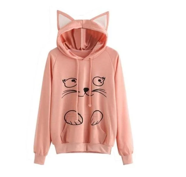 cat print hoodie