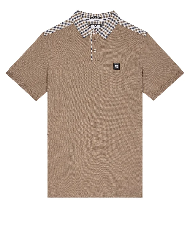 Costa Polo Shirt Mocha Brown/Mid House Check