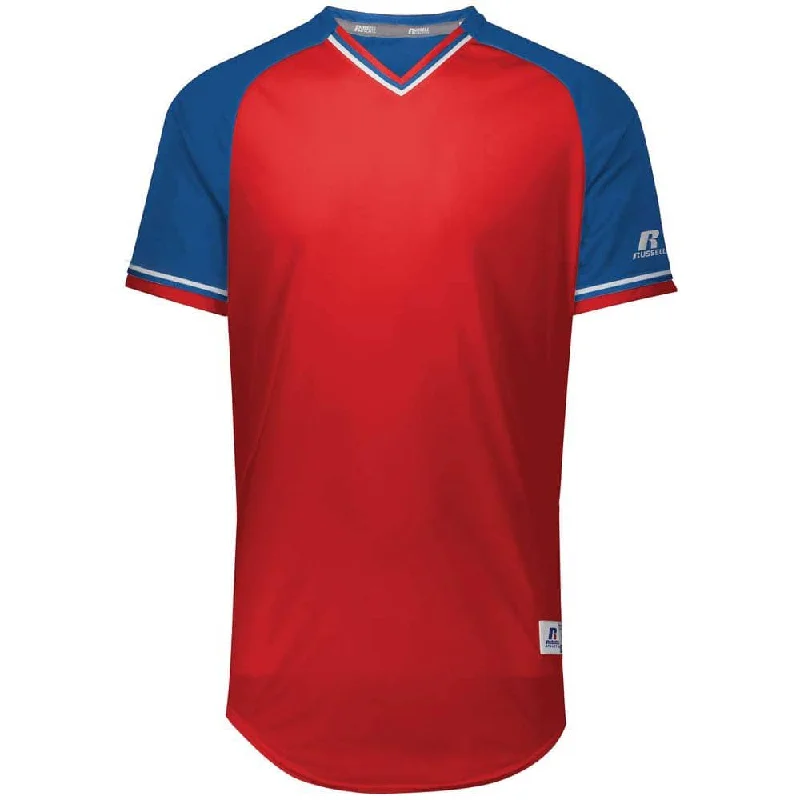 Classic Red-Royal V-Neck Jersey