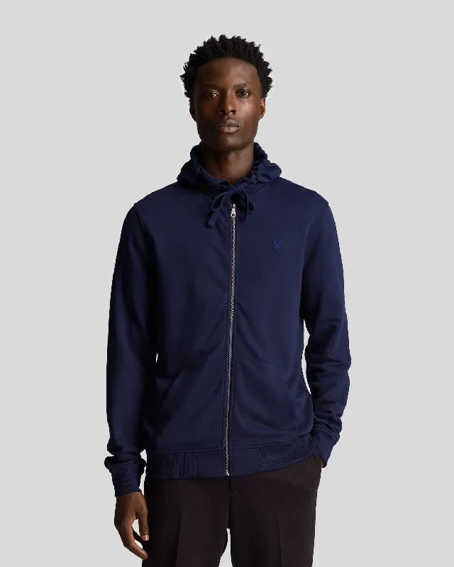 Tonal Eagle Zip Through Hoodie