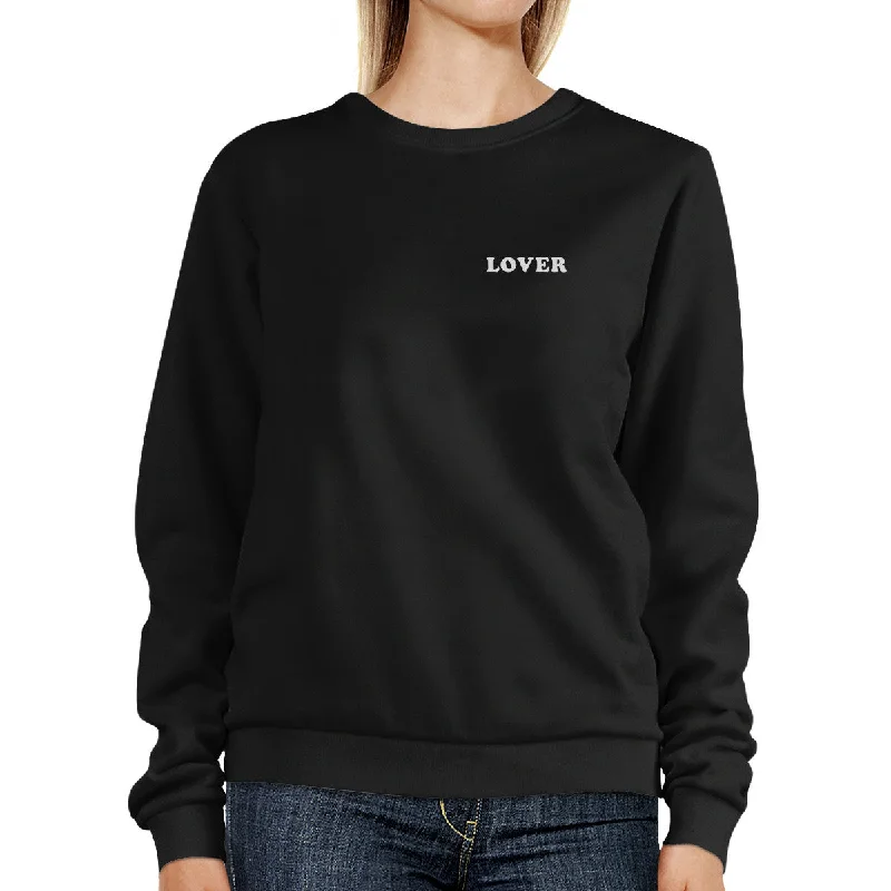 Lover Unisex Black Graphic Sweatshirt Gift Ideas For Valentines Day