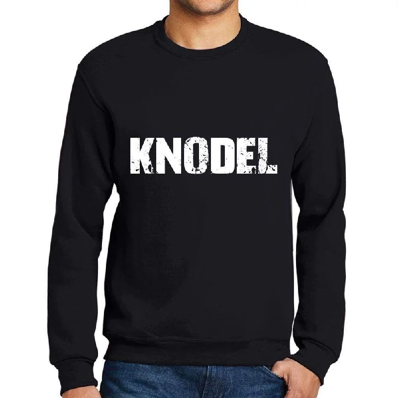 Men's Printed Graphic Sweatshirt Popular Words KNODEL Deep Black