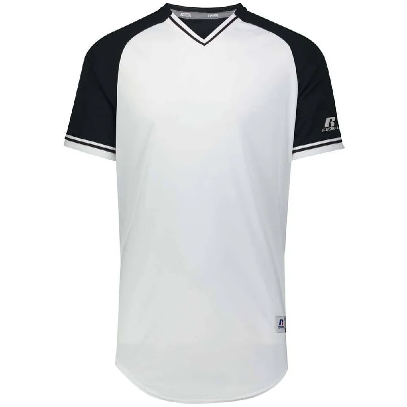 Classic White-Black V-Neck Jersey