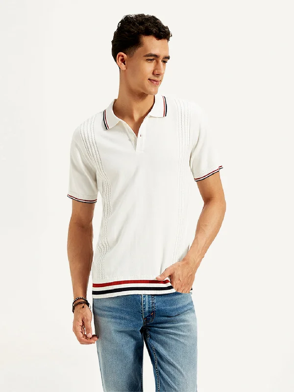 Men's Striped Slim Fit Polo T-Shirt