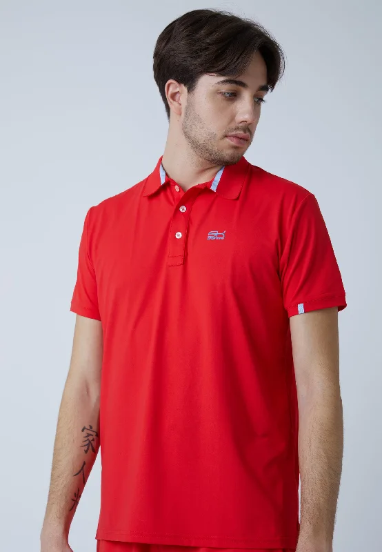 Tennis Poloshirt Herren & Jungen, rot