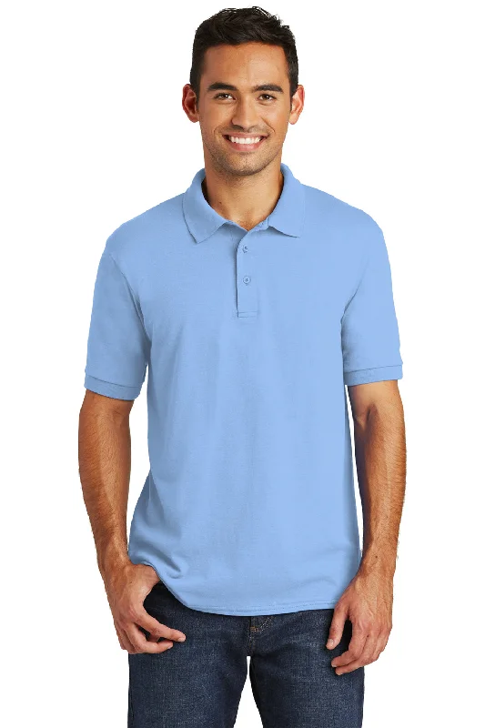 Port & Company Mens Core Stain Resistant Short Sleeve Polo Shirt - Light Blue