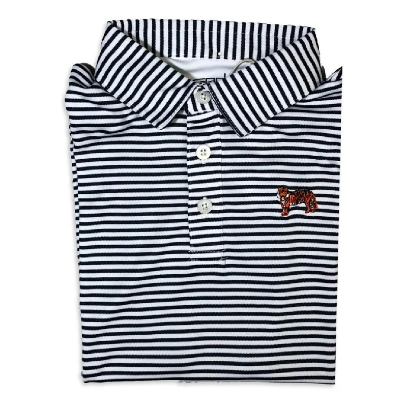 Tiger Navy Striped Polo