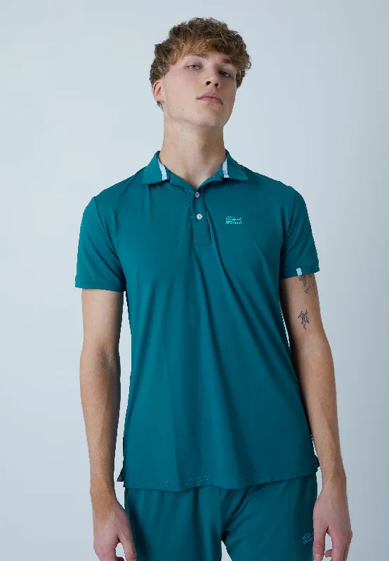 Tennis Poloshirt Herren & Jungen, petrol grün