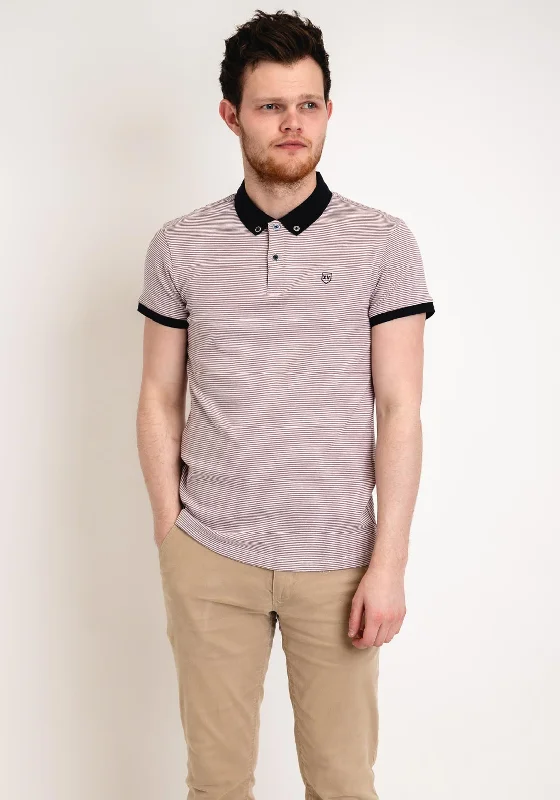 XV Kings by Tommy Bowe Chorley Stripe Polo Shirt, Mauve