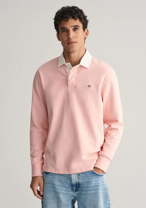 Gant Shield Heavy Rugger Polo Shirt, Bubblegum Pink