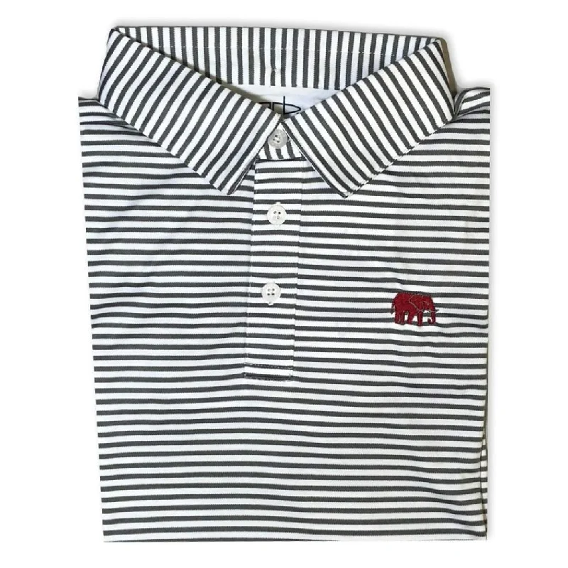 Elephant Charcoal Striped Polo