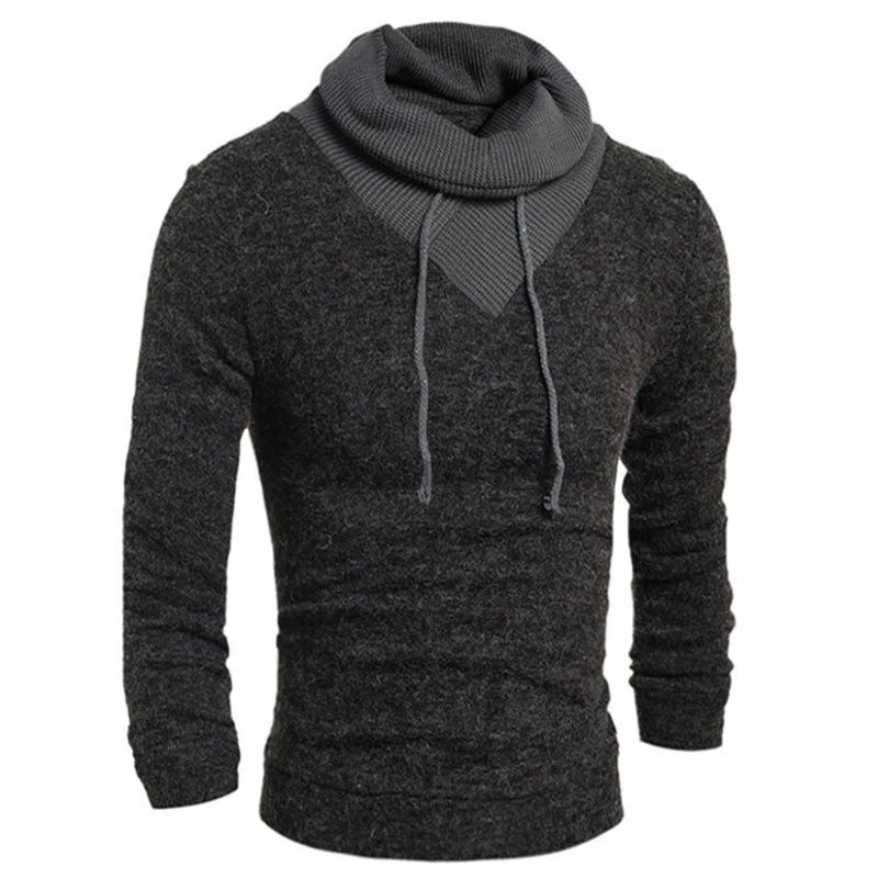 Turtleneck Sweater Stylish Knitted Long Sleeve High-Neck pullover Sweaters Men Sweater Male Sweaters Pullover-Size XXL