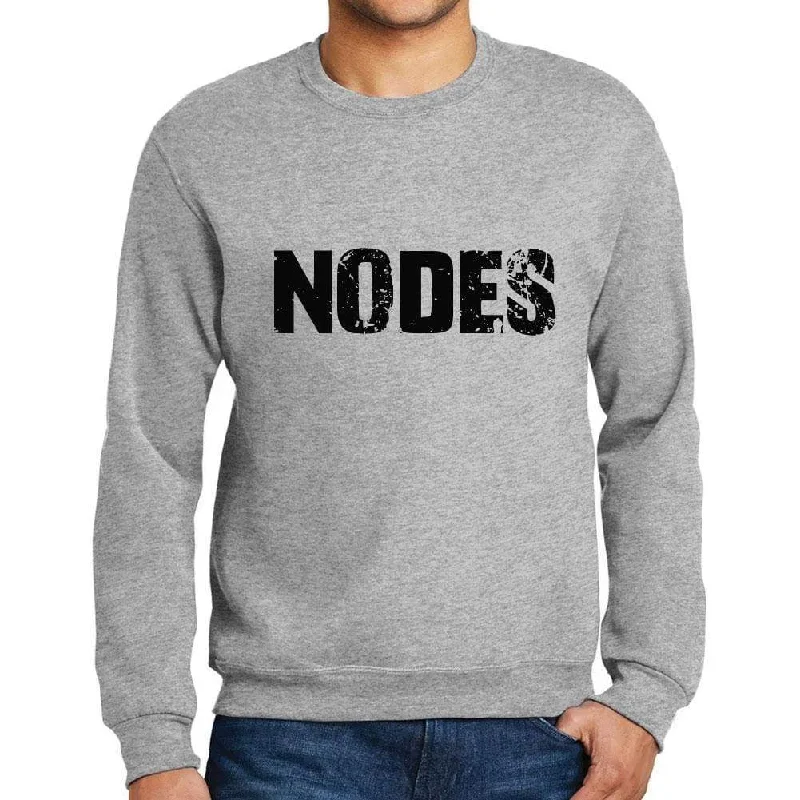 Men's Printed Graphic Sweatshirt Popular Words NODES Grey Marl